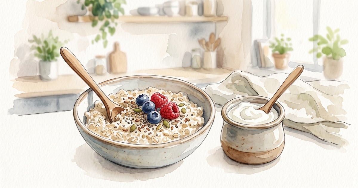 Avena y yogur griego: la dupla que se completa para ir al baño sin dramas