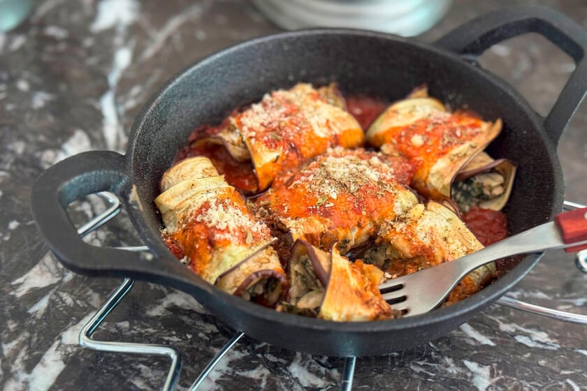 Rollitos de berenjena al horno: una receta sin harina que se arma en media hora
